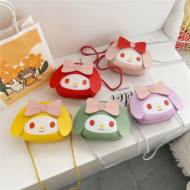 2021 New Korean-style children's bag, cute girl crossbody bag, cartoon Melody fashionable little girl loose change bag full figure