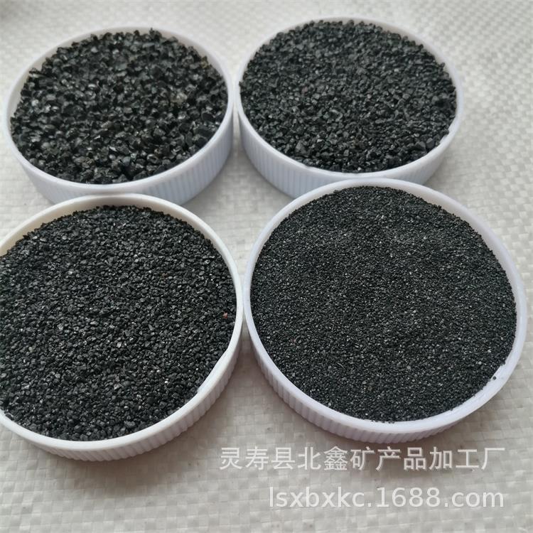 Fish tank bottom sand, aquarium decoration and landscaping, bright black sand, succulent plants, black crystal sand, aquatic plant cultivation, black gold sand details Picture