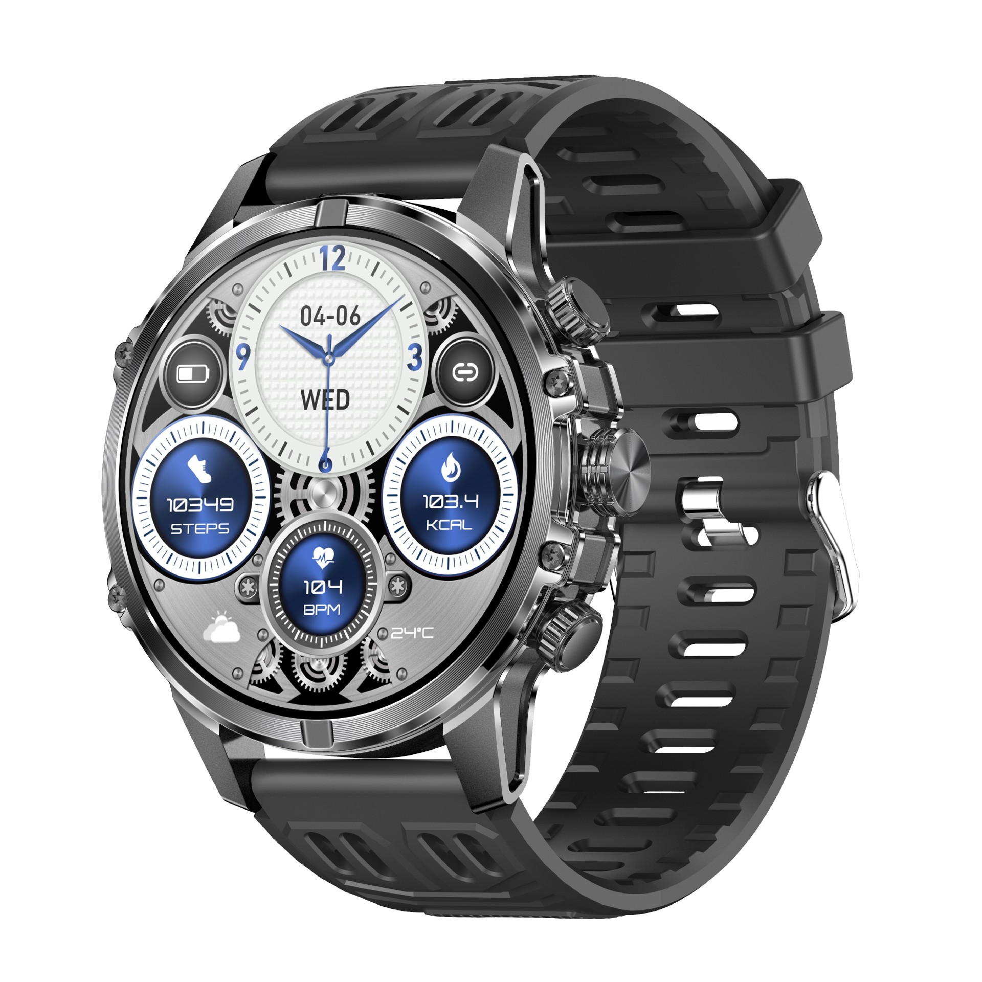The new cross-border M6 1.75-inch AMOLED large screen, Bluetooth call, large battery, LED flashlight smartwatch full figure