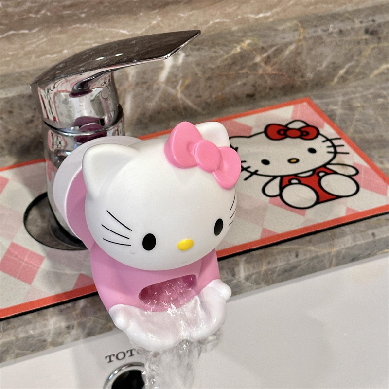 HelloKitty faucet extender Splash-proof, universal and cute home washbasin extension for kitchens and bathrooms Item Picture