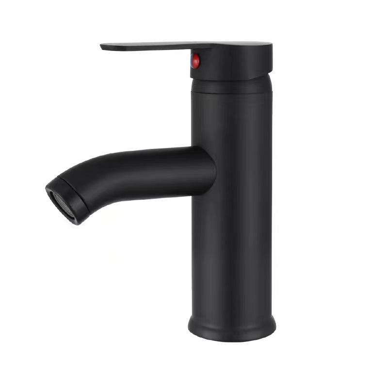 Stainless steel lacquered faucet, European black countertop basin faucet, bathroom cabinet, washbasin faucet Item Picture