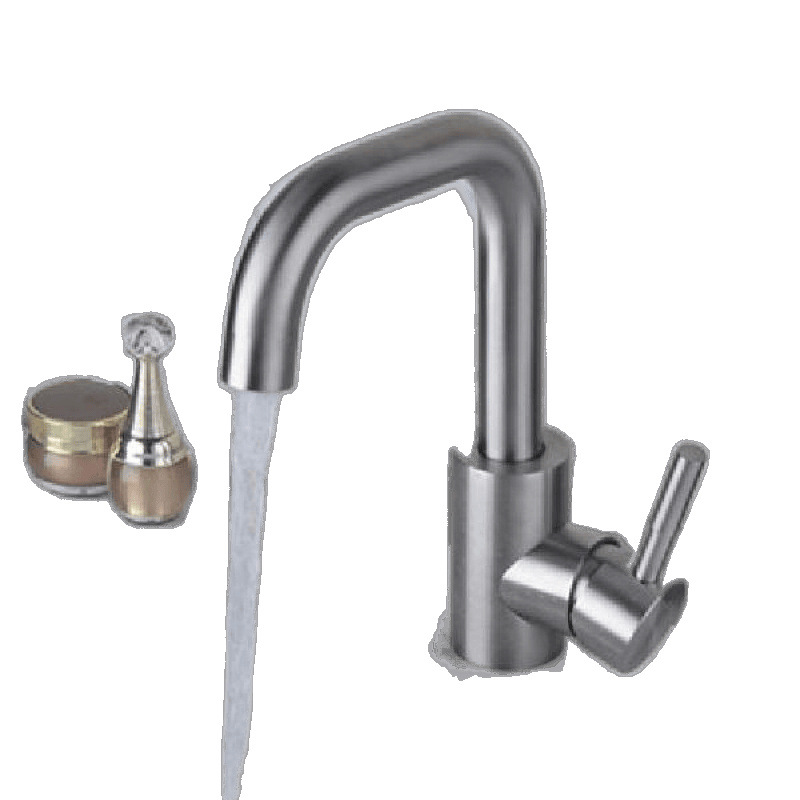 304 stainless steel cold and hot water basin faucet, countertop basin, washbasin, rotating washbasin, single-handle single-hole faucet factory Item Picture