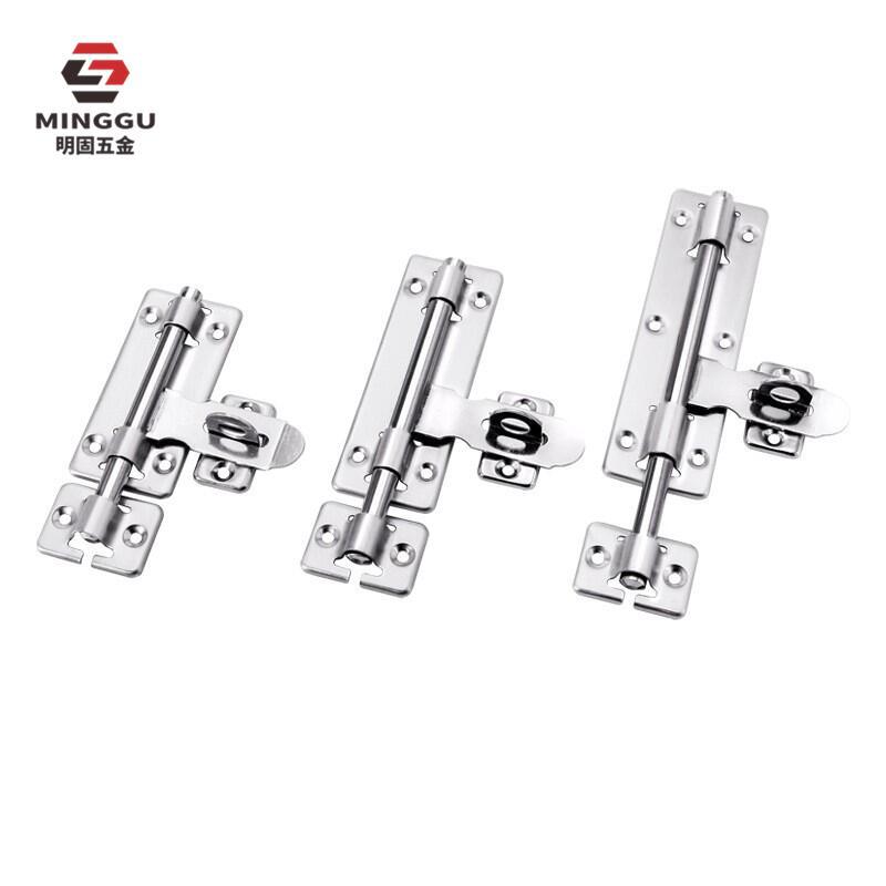 Wholesale of stainless steel left and right pins, stainless steel with locks, reverse side door inserts, anti-theft double-head wooden door bolts from the manufacturer full figure