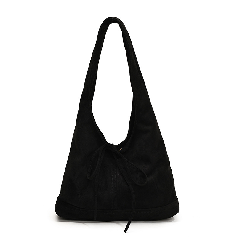Casual soft-faced, large-capacity commuter bag for women 2024 new style, fashionable and retro single-shoulder bag, versatile tote bucket bag Item Picture