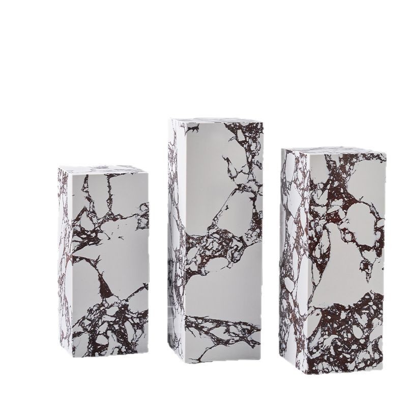 Artificial stone marble sculpture base, hotel and shopping mall display stand stone pier, floor-standing display base stone column Item Picture
