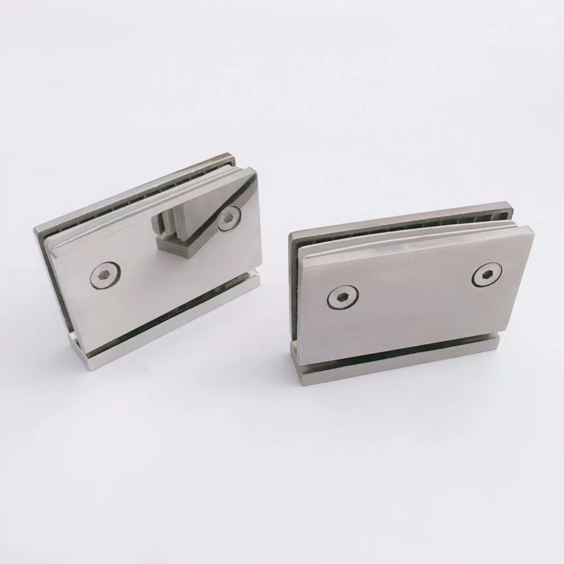 06YM glass door top and bottom clamp, 360-degree rotating shaft, 304 stainless steel, black titanium gold, rose gold bathroom door clamp display Application Scenario