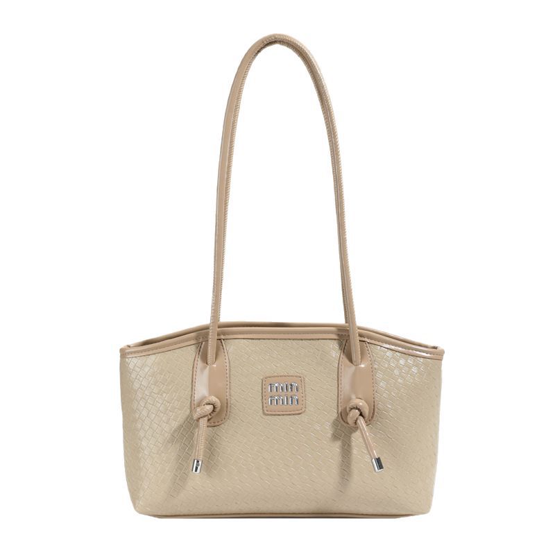 Korean version woven commuting large capacity underarm bag for women 2025 new summer fashion casual simple solid color single-shoulder bag Item Picture