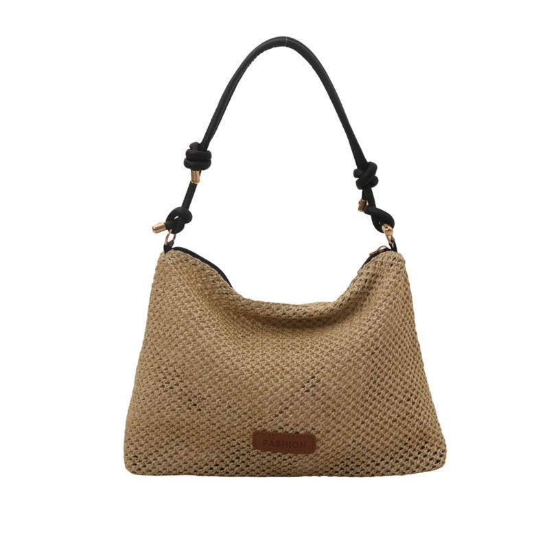 New large-capacity woven handbag for women, 2025 summer seaside vacation straw woven bag, single-shoulder tote bag Item Picture