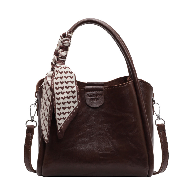 Crossbody bucket bag, fashionable and simple Japanese and Korean handbag, 2024 new trendy INS single-shoulder bag, elegant and casual women's bag Item Picture
