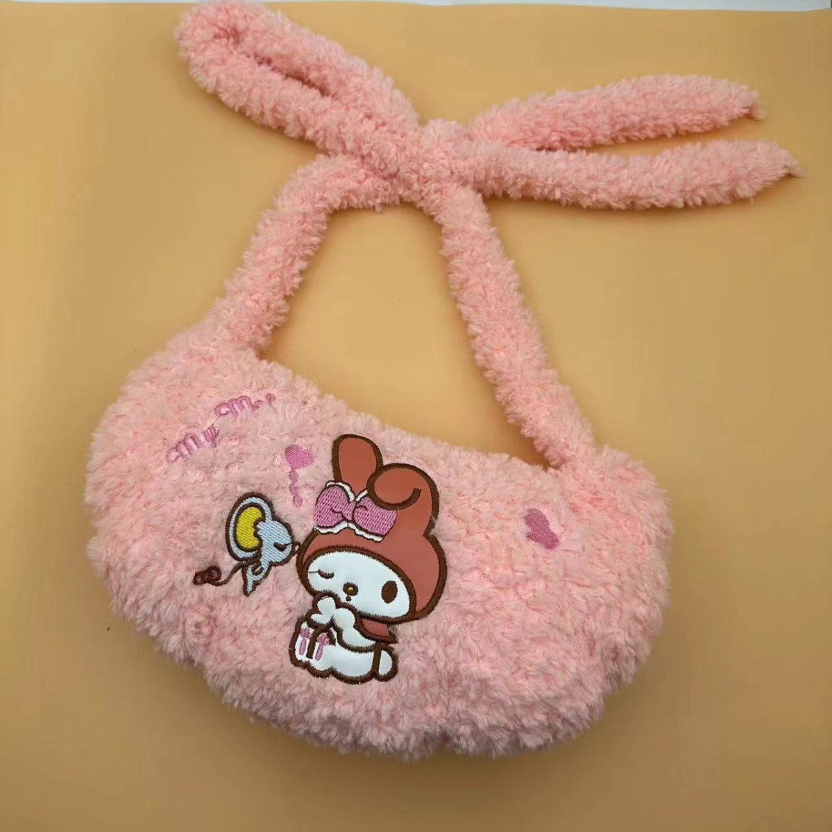 Cute Sanrio plush crossbody hand-held 2023 new cartoon portable storage bag, single-shoulder crossbody manufacturer wholesale Specification drawing