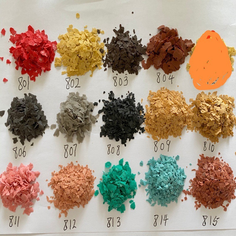 Composite rock chip manufacturers supply exterior wall spray stone-like paint, shell color chips, epoxy floor, true stone paint, and colored mica Application Scenario