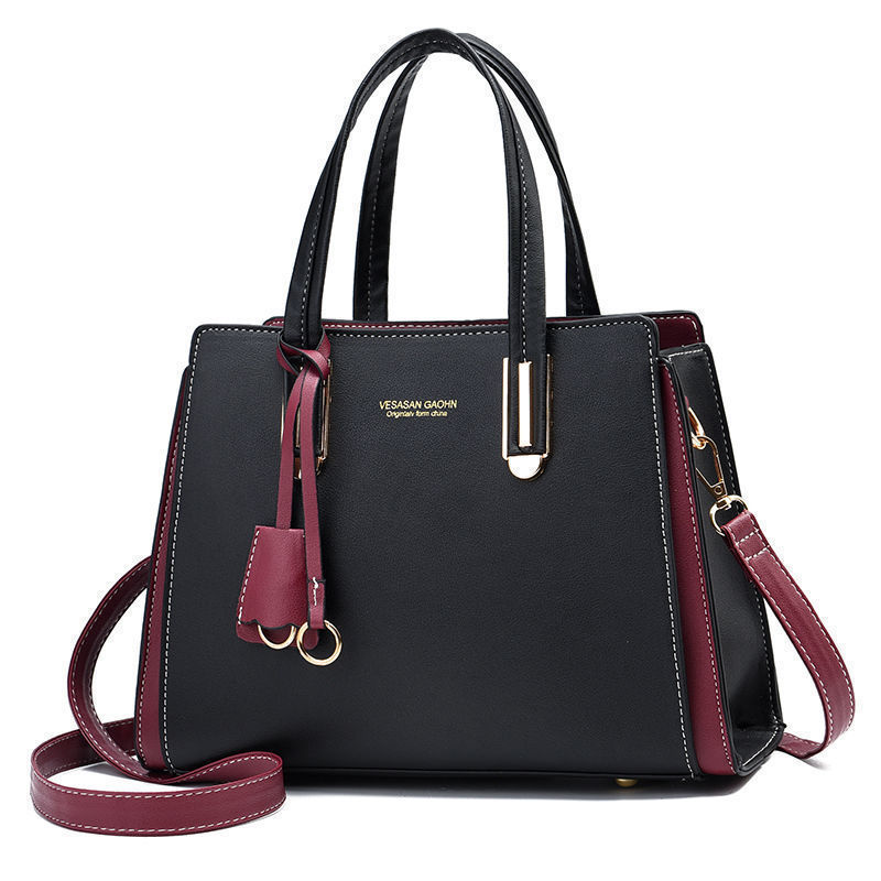 Middle-aged women's color-blocking bag 2022 new style fashionable handbag, Korean style grand color-blocking single-shoulder crossbody bag, one-piece consignment full figure