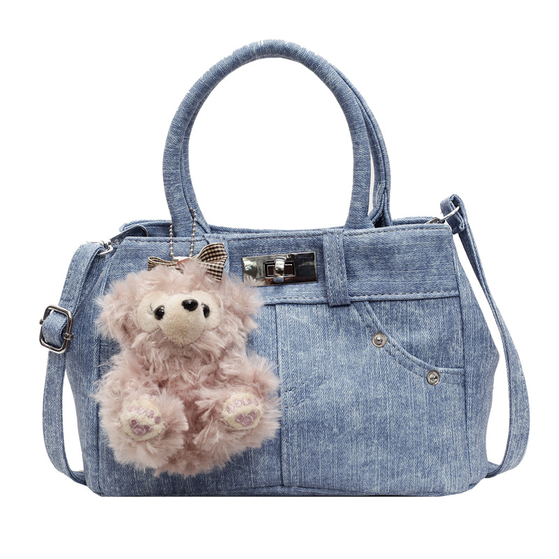 Retro and versatile denim handbag for women, 2024 new niche design, unique crossbody bag, high-end platinum bag Item Picture