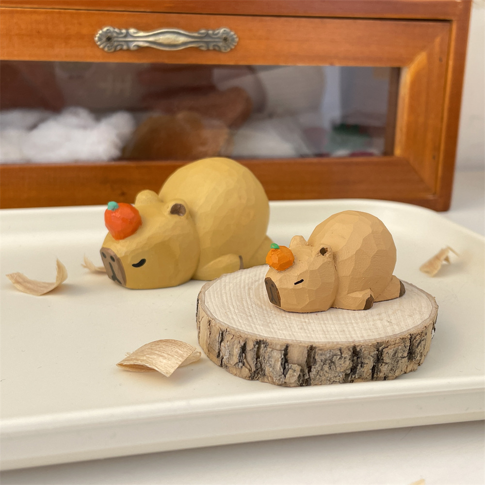 MXX36 Cute Capibara Lazy Sleeping Desktop Decoration Car pendant Creative Gift for boyfriend and girlfriend details Picture