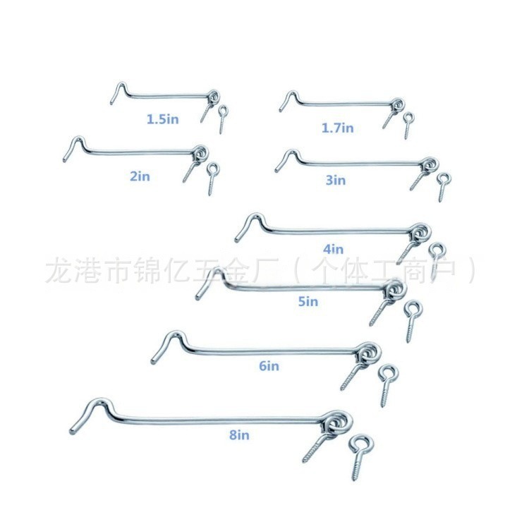 Iron galvanized window hook, wind hook, old-fashioned windproof hook, wind hook, car cabin hook, sheep eye ring hook, hook question mark curved hook, opening details Picture