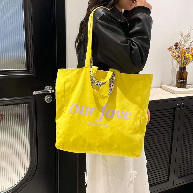 Korean version large-capacity tote bag for women 2025 New style, trendy and simple single-shoulder bag, student casual commuting bag details Picture