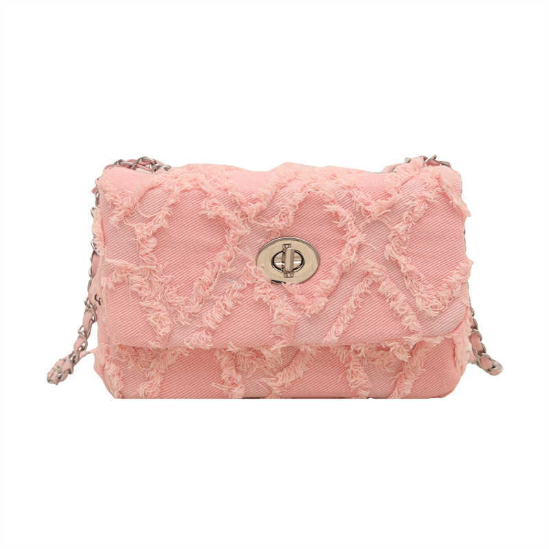 Cross-border trendy ladies' high-end small square bag 2025 Spring/Summer Commuter handbag, crossbody bag, underarm bag, diamond-shaped tassel bag Item Picture