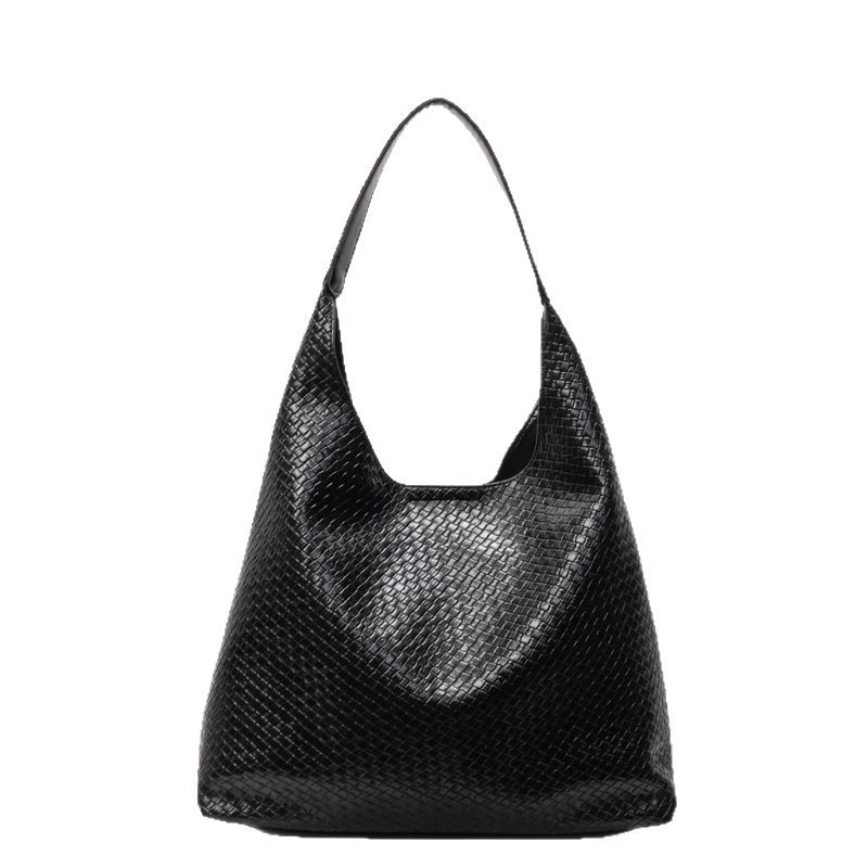 A simple and elegant woven hand-held bucket bag for women in 2025, a new style that is fashionable, trendy, casual and stylish single-shoulder bag Item Picture