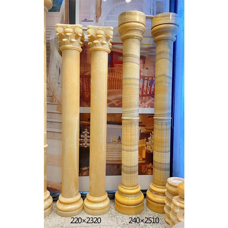 Processing of cylindrical natural marble for hotel villas, marble cylindrical floors, background walls, door casing stones, and window sills Application Scenario