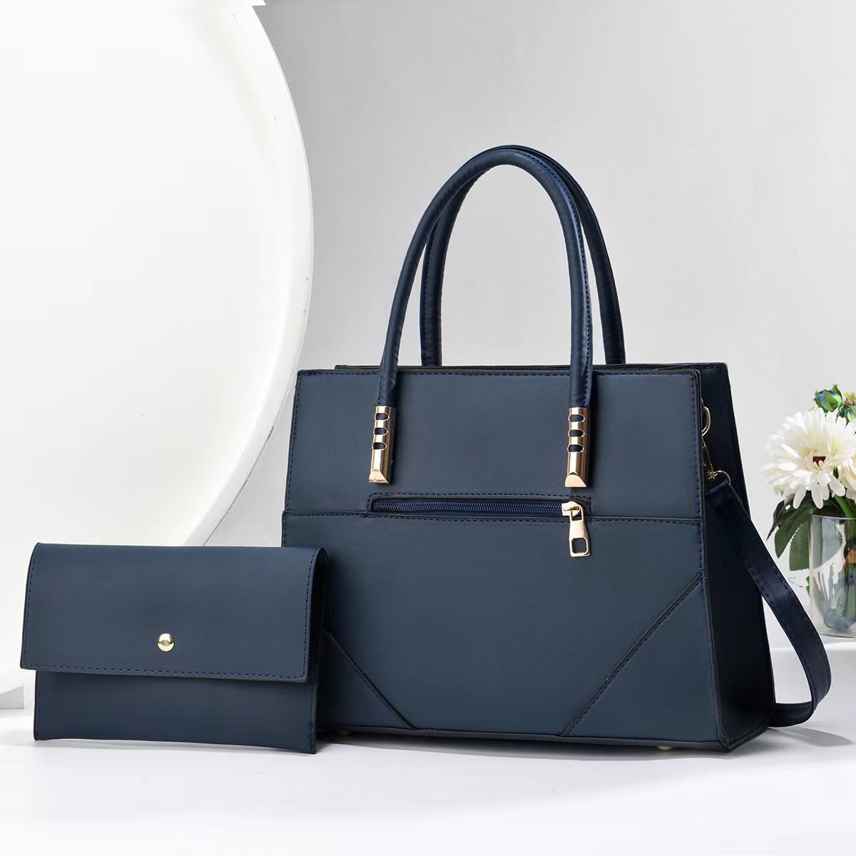 Two-piece set of bags for women, new trend cross-border, simple and versatile, fashionable and versatile shoulder bag, large capacity crossbody handbag Specification drawing