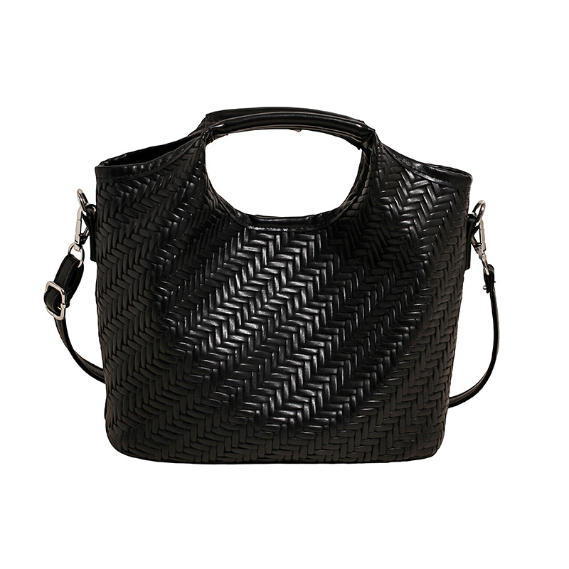 Cross-border 2025 New large-capacity handbag, women's retro and fashionable mother-and-child bag, versatile shoulder bag, woven crossbody bag Item Picture