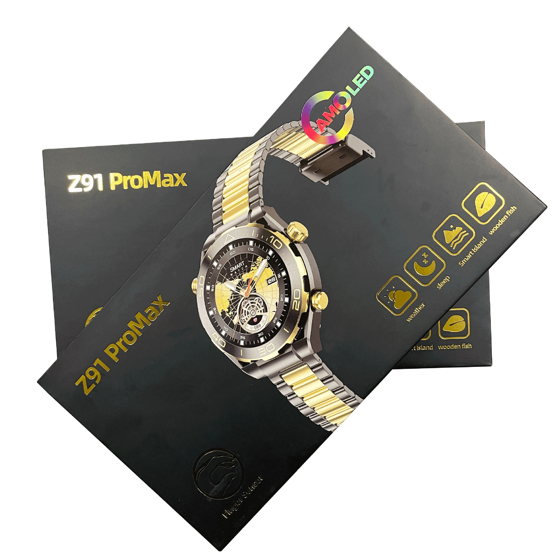 The cross-border bestseller Z91 PROMAX smartwatch features Bluetooth calls, local music, and an AMOLED outdoor sports watch Item Picture