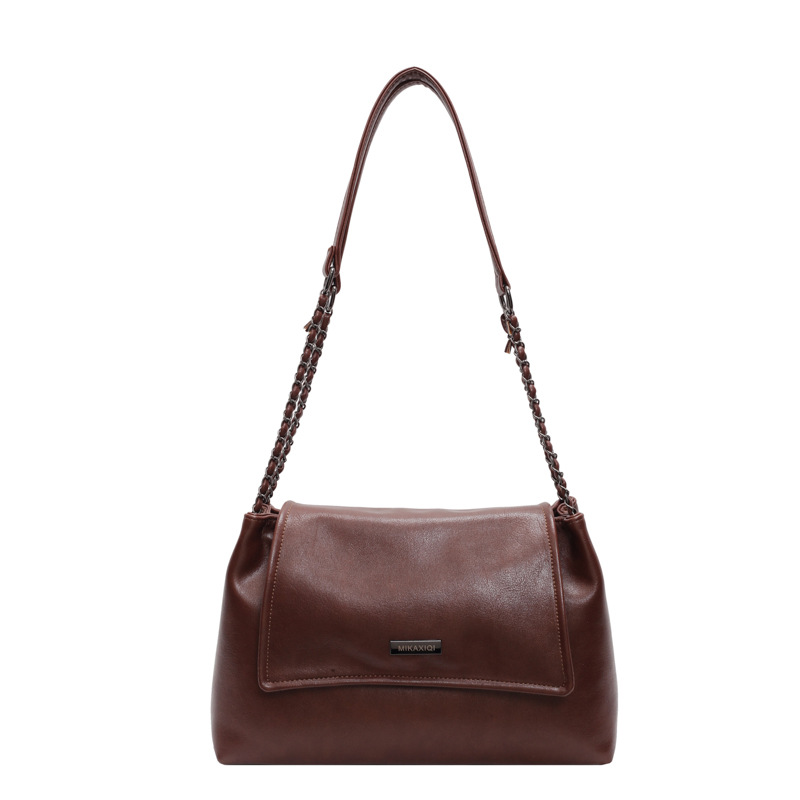 Simple, elegant, fashionable and versatile single-shoulder bag for women, 2024 new large-capacity tote bag, casual and retro small square bag Item Picture