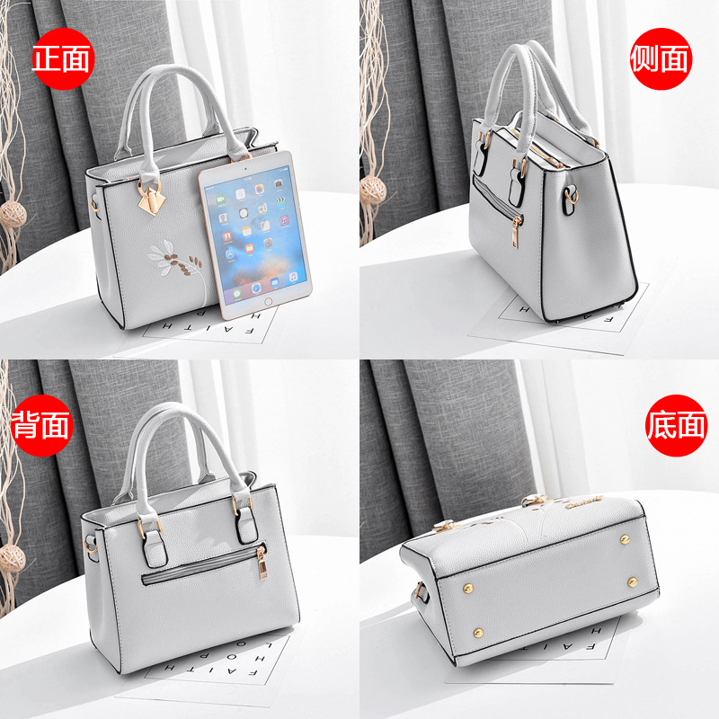 High-quality PU leather soft bag for middle-aged mothers, 2022 new style large-capacity handbag for women, embroidered single-shoulder bag Application Scenario