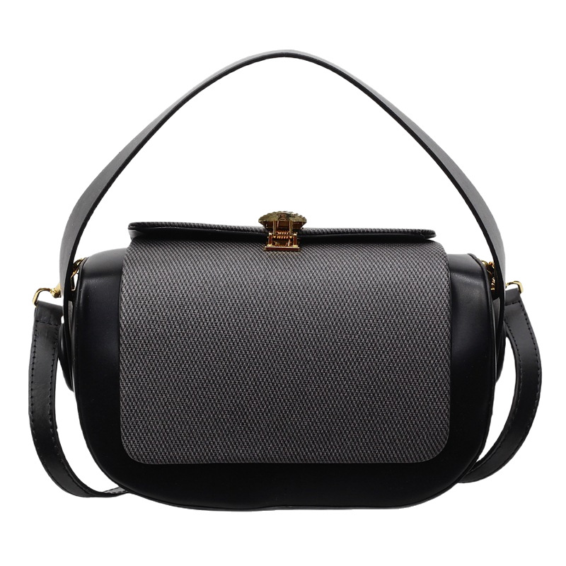 Cross-border high-end, light luxury and retro hand-held box bag for women 2025 new niche fashion patchwork single-shoulder crossbody bag Item Picture