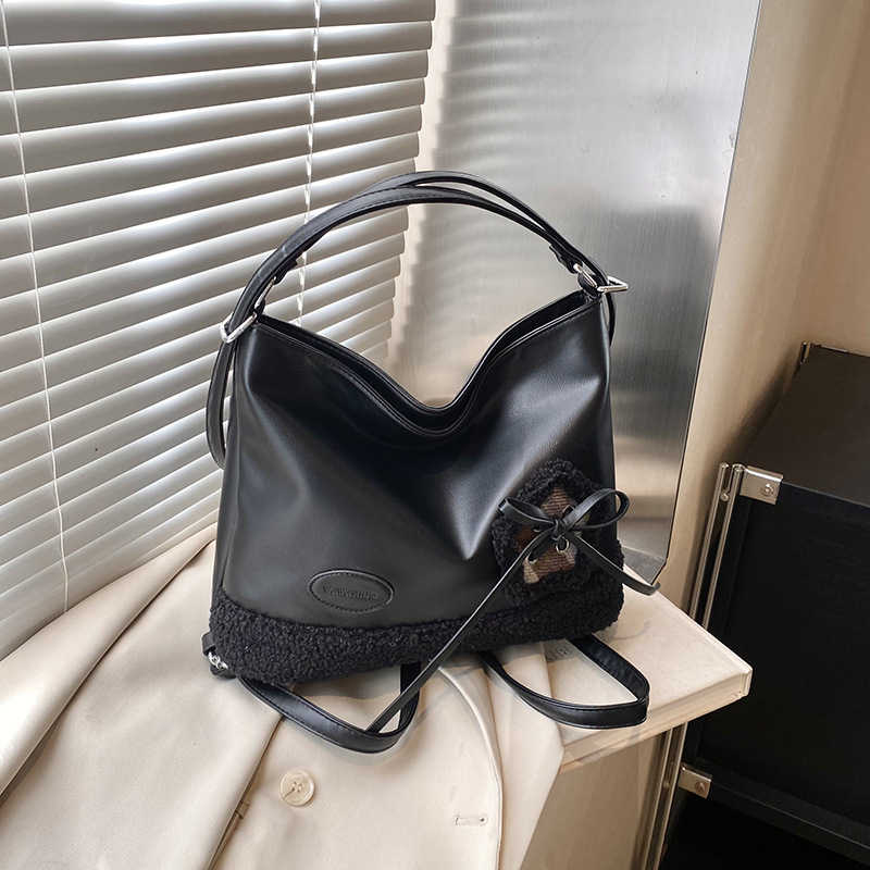 Retro casual large-capacity women's 2024 new Korean-style commuter single-shoulder bag with niche design and light luxury tote bag Specification drawing