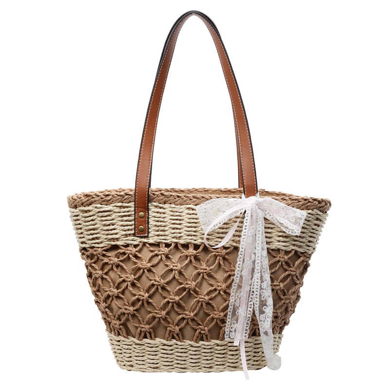A large-capacity woven straw bag for women 2025, a versatile single-shoulder bag for summer, and a tote bag for commuting to the seaside and beach Item Picture