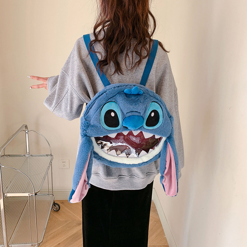 The 2023 new cute and fluffy blue Teddy monster backpack for women is a stylish travel bag Application Scenario
