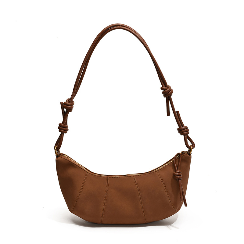 A niche retro matte suede bag for women, 2024 new versatile design, knot-style single-shoulder crossbody bag, horn bag Item Picture