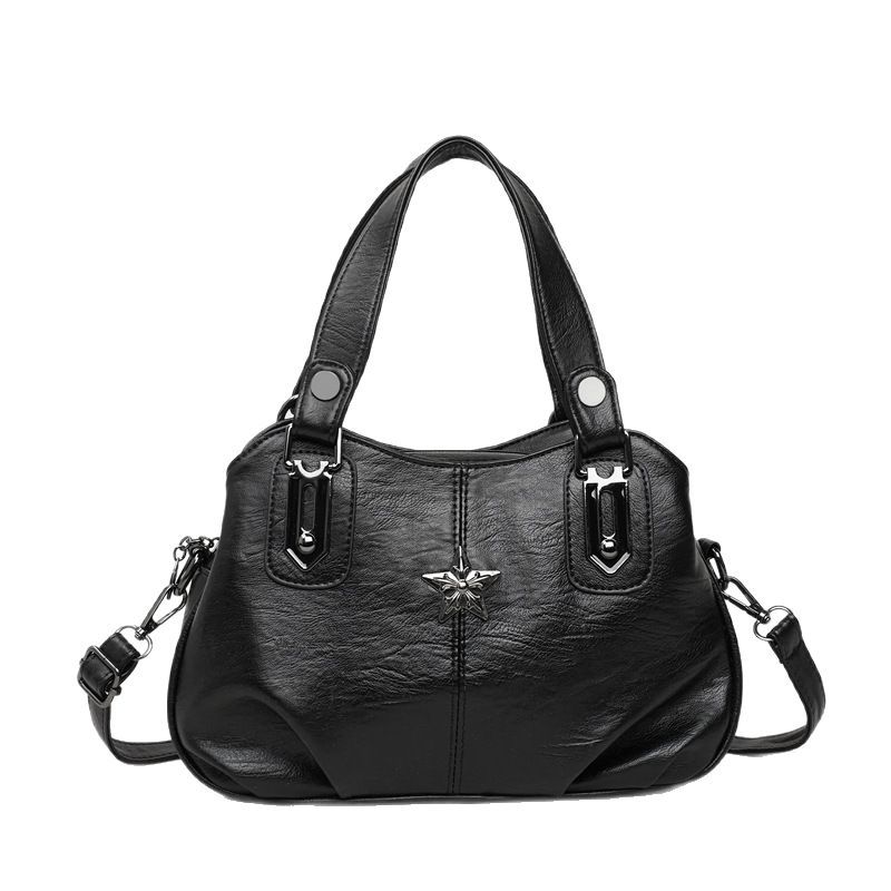 Soft leather women's bag 2025 new style Mom bag, three-compartment hand-held shoulder crossbody fashionable and versatile women's bag Item Picture