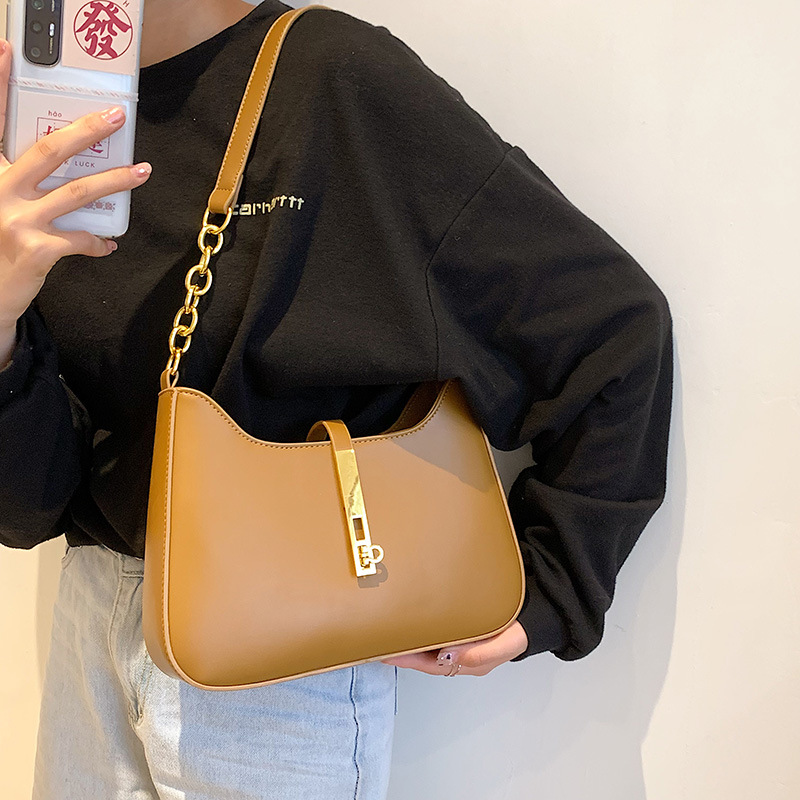 Cross-border bestseller niche bag for women, new retro, versatile and fashionable single-shoulder underarm bag, casual soft leather handbag details Picture