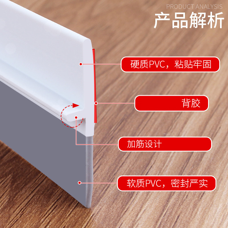 Self-adhesive door bottom sealing strips, sound insulation strips, anti-theft door and window windbreak strips, glass door gap windbreak strips, bathroom water barrier strips details Picture
