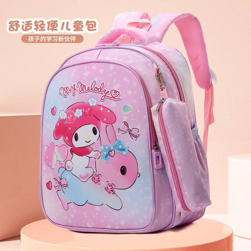 Cute cartoon schoolbag for children, stylish backpack for girls, Kuromi pattern, first grade primary school, kindergarten details Picture