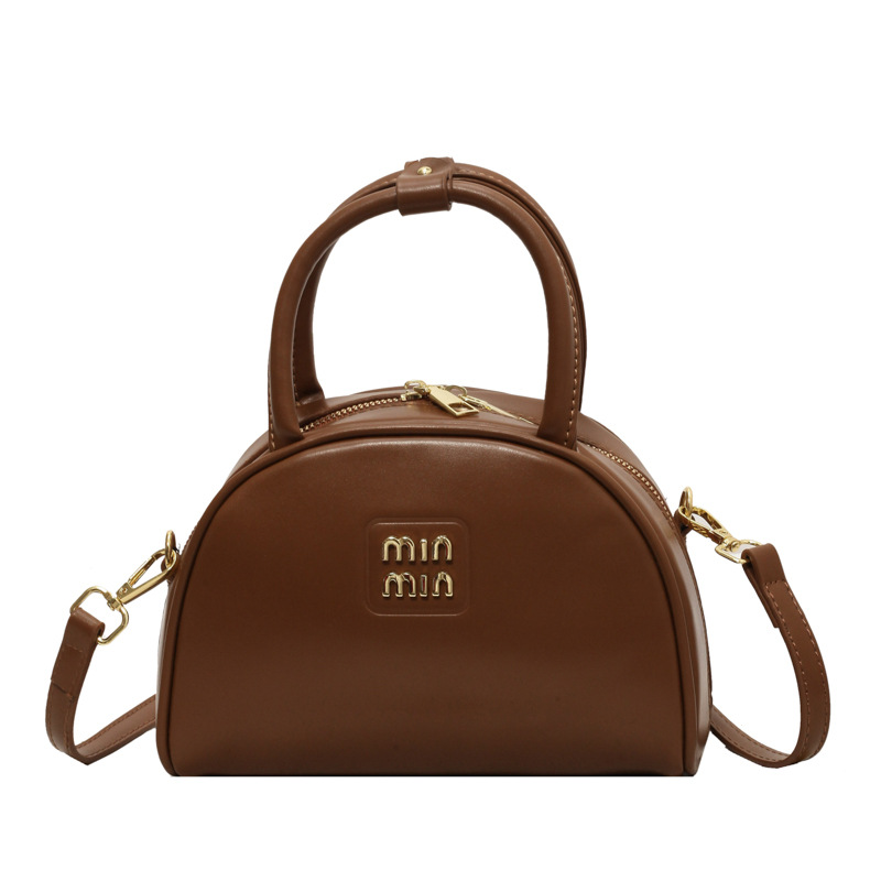 Maillard retro hand-held bowling bag for women 2024 solid color new trendy Korean version pillow bag Versatile crossbody bag Item Picture