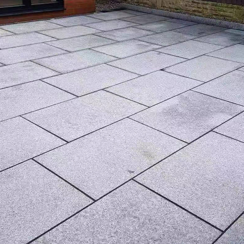 Natural granite, sesame white, grayish black, marble floor tiles, litchi surface curbstone, outdoor stone flamed plate floor tiles details Picture