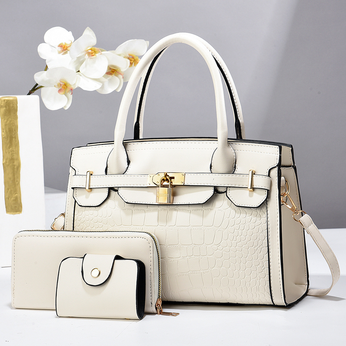 The new mother-child bag for women features a stone-textured texture, cross-border high appearance level, single-shoulder crossbody bag for women, and a large-capacity fashionable handbag Specification drawing