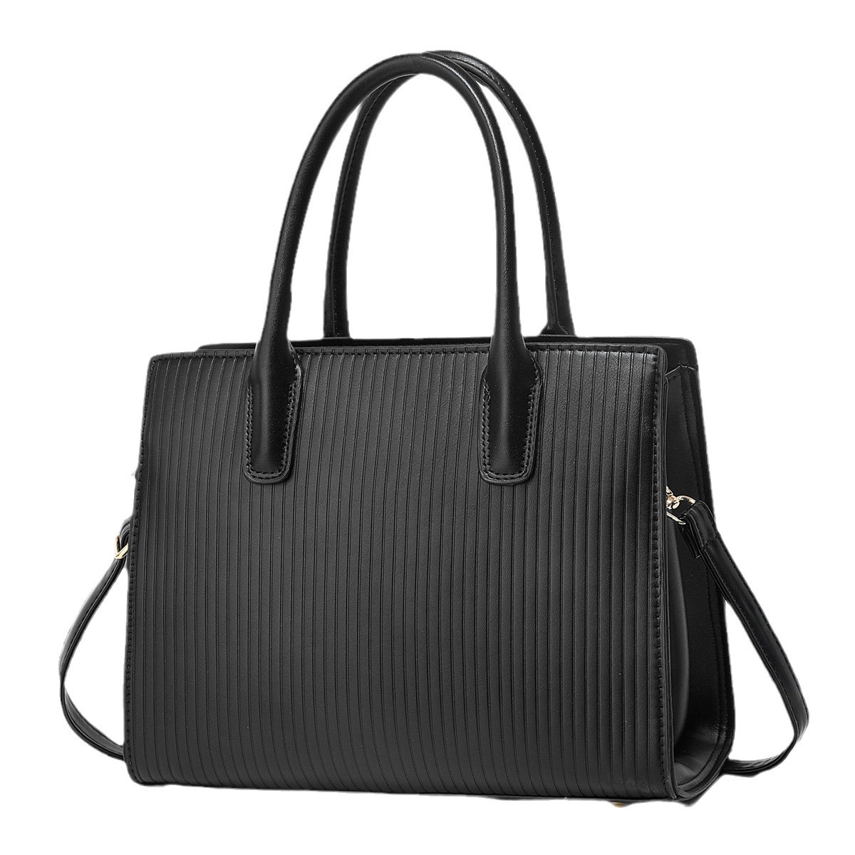 Cross-border 2024 new Korean version casual single-shoulder bag, women's striped embossed large-capacity tote bag, one-piece consignment Item Picture