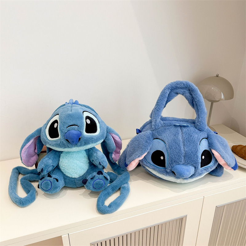 New cartoon doll backpack 2024, cute and unique, furry doll shoulder crossbody bag, claw machine doll gift full figure