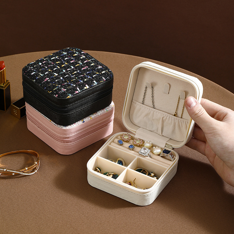 Factory wholesale: Simple storage, travel, portable jewelry, storage boxes, stud rings, rings, small jewelry boxes, cross-border details Picture