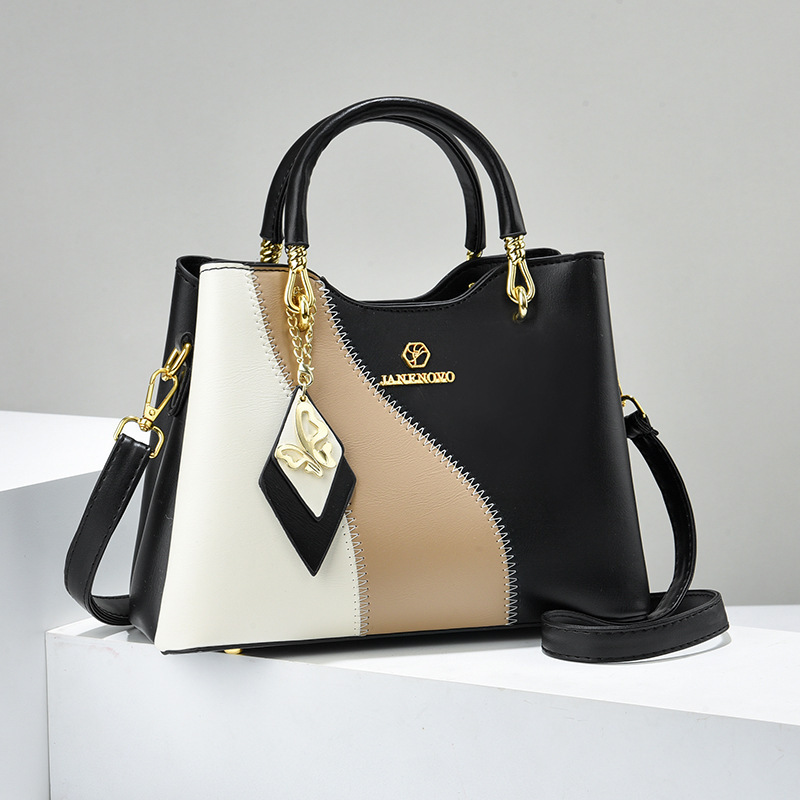 Color-blocked women's bag 2023 new style handbag, versatile and color-blocking large-capacity fashionable single-shoulder bag details Picture