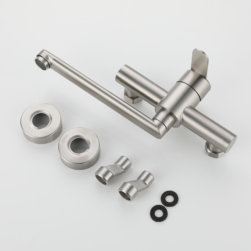 Wholesale 304 stainless steel kitchen faucets, mops, sinks, washing basins, balcony laundry sinks, wall-mounted hot and cold water faucets Application Scenario