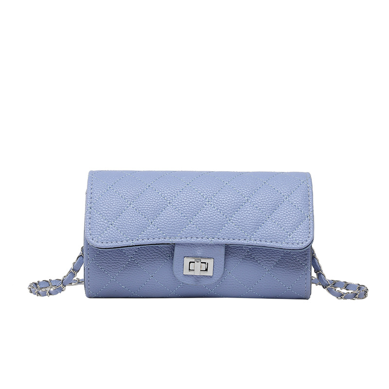 A new small chanel-style hand-held women's bag with diamond-shaped embroidery thread and beaded design, a high-end chain single-shoulder crossbody bag for women Item Picture
