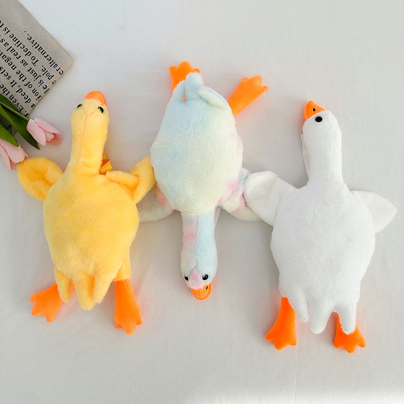 New cartoon plush toy duck doll bag, cute and girlish single-shoulder bag, claw machine doll exchange wholesale version full figure