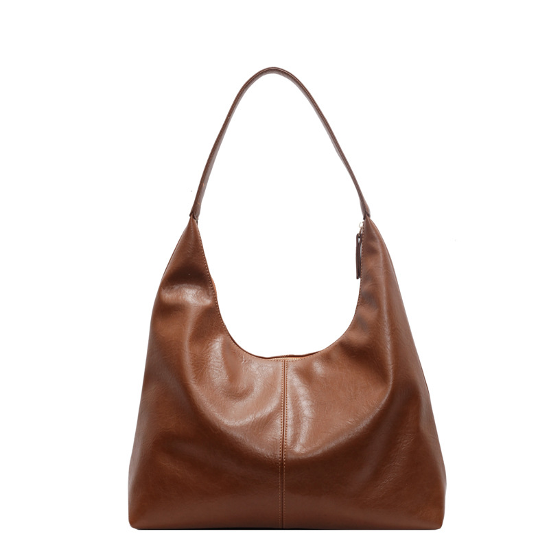 Relaxed and casual tote bag for women, large capacity 2024 new style, fashionable and high-end soft leather commuting single-shoulder bag Item Picture