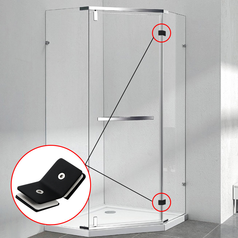Glass partition fixed clamps, stainless steel fish-mouth glass clamps, 180-degree staircase guardrail handrails, railing accessories, door clamps details Picture