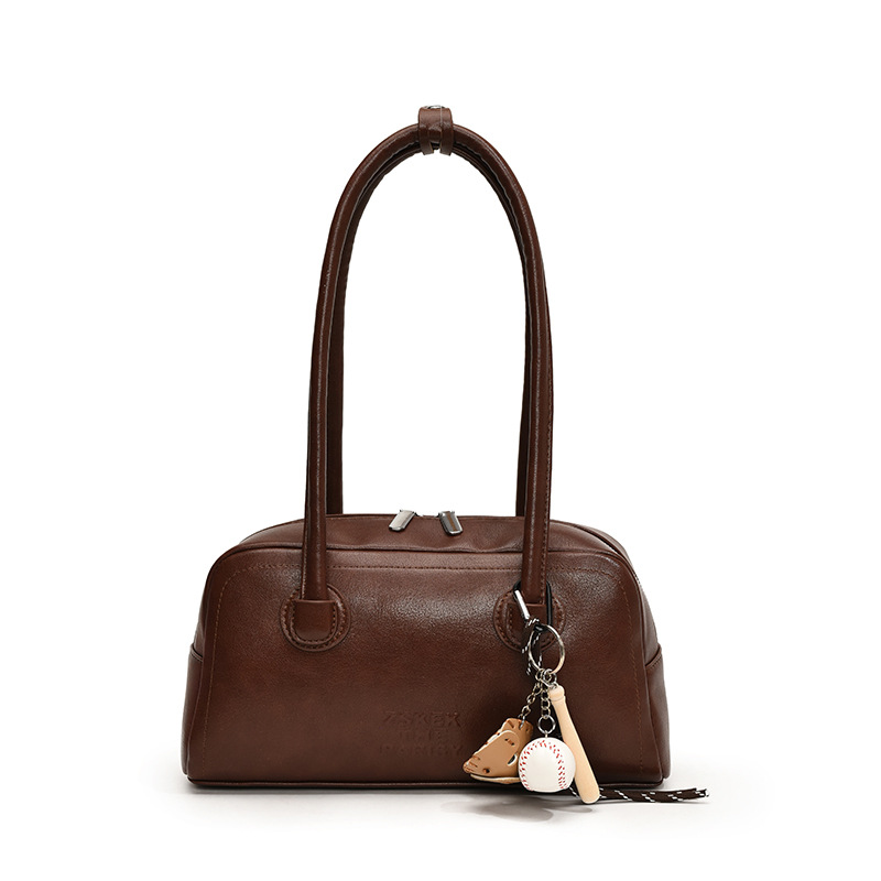 Korean version niche design Boston handbag for women 2024 new retro bowling bag with large capacity underarm bag Item Picture